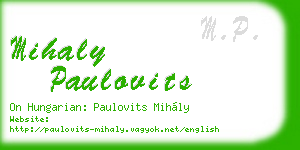 mihaly paulovits business card