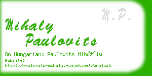 mihaly paulovits business card